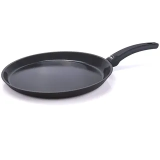 Berndes Pfanne mit flachem Rand für Crêpes und mehr 28 cm, Induktionsgeeignet, Aluminium, schwarz, 011289, Antihaft, 49 x 30 x 9,5 cm