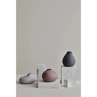 BLOMUS Dekovase »NONA, aus Porzellan, unglasiert« Vase in 3 unterschiedlichen und außergewöhnlichen Formen, grau