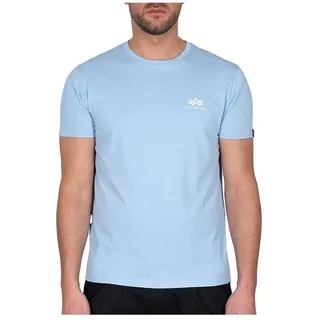 Alpha Industries Herren Basic T Small Logo T-Shirt, Blickdicht, Light Blue, M