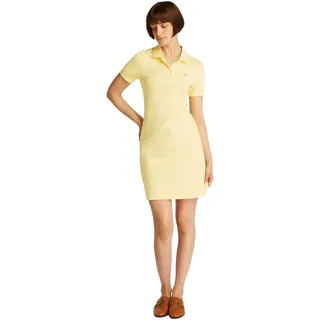 Tommy Hilfiger Damen Polokleid 1985 Slim Pique Slim Fit, Gelb (Citronella), 3XL