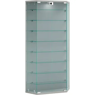 VCM Wandvitrine Benila XL 83 x 17 x 114 cm Silber