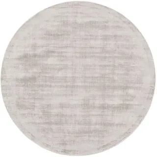 benuta Pure Viskoseteppich rund Nova Hellgrau ø 120 cm rund , Textil , Beton Optik , Rund , 120x120 cm , für Fußbodenheizung geeignet , Teppiche und Böden, Teppiche
