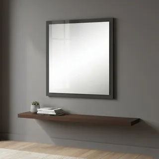 Dmora - Spiegel Rino, Badezimmerspiegel, 100 % Made in Italy, 60 x 2 x 60 cm, glänzendes Anthrazit