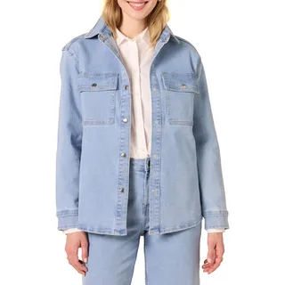 Amazon Essentials Damen (Demis Favorit) Oversize-Jeans-Shirt-Jacke Schwerer Stoff, Helle Waschung, M