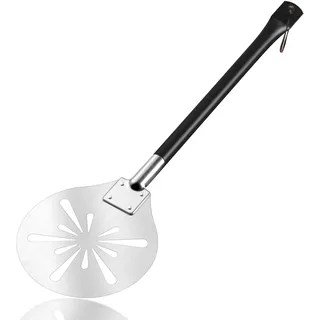 Herogo Pizzaschaufel 7 Zoll, runde Pizzaschaufel mit abnehmbarem Griff, Edelstahl-Pizzawender für Ofen, Grill & Brotbacken, leicht zu verstauendes, Spülmaschinenfest, Pizza Peel