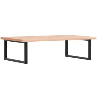 vidaXL Waschbeckenregal Wandmontage Stahl und Massivholz Buche - Braun