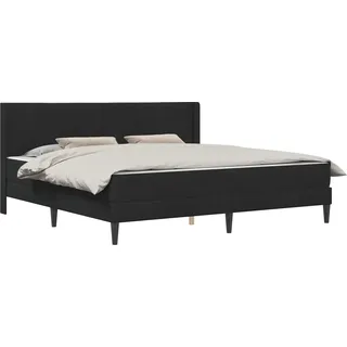 vidaXL Bettgestell mit Matratze mit Kopfteil Schwarz 200 x 200 cm Samt - Schwarz