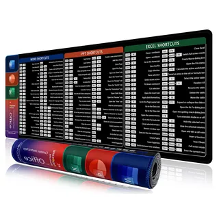 excovip Extended Gaming Mouse Pad Maus pad mit genähten Kanten Gaming Mousepad XXL hochwertiges Mauspad groß schwarz aus Strukturiertem Stoff für Word Excel PPT(80×30CM)-0060