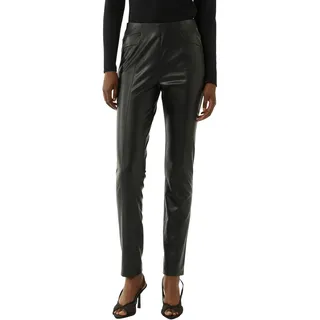 Comma 7/8-Leggings aus Lederimitat, schwarz