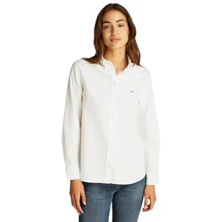 Tommy Jeans Damen Hemd Oxford Regular Fit, Weiß (Ecru), M