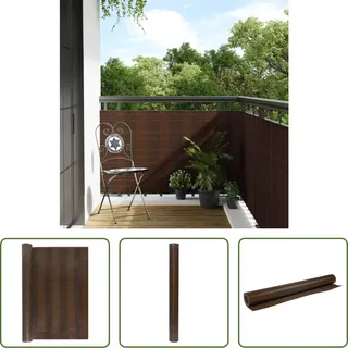 The Living Store Balkon-Sichtschutz Braun und Schwarz 400x80 cm Poly Rattan - Braun