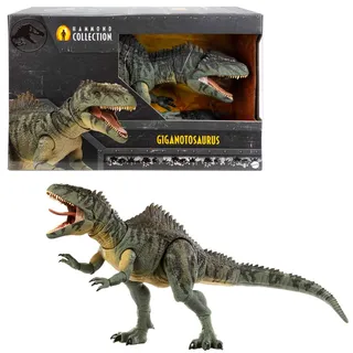 Mattel Jurassic World: Ein neues Zeitalter Hammond-Sammlung Giganotosaurus-Dinosaurierfigur, 21 Bewegungspunkte, Glasaugen, verdrahteter Schwanz und bewegliche Zunge, HXF57