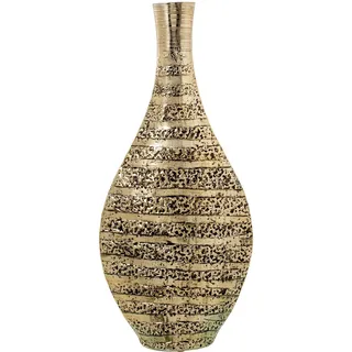 Bodenvase aus Metall, Aluminium, Gold, 30 x 10 x 66 cm