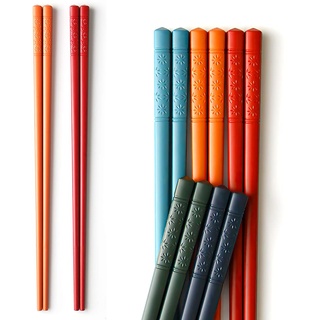 AOOSY Wiederverwendbare Essstäbchen aus Fiberglas, Mehrfarbig, chinesische Essstäbchen, spülmaschinenfest, 5 Paar japanische Essstäbchen, Geschenk-Set, 24 cm (5 Farben)