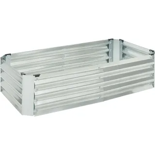 Pflanzbeet 'Celano' Hochbeet 120 x 60 x 30 cm Stahl Silber - Silber