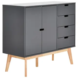 MID.YOU SIDEBOARD Naturfarben, Schwarz - 100x86x40 cm