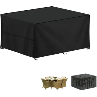 LAMUNI Abdeckhaube Gartenmöbel 140x80x75cm Tisch Abdeckung Gartentisch Wasserdicht Abdeckplanen für Gartenmöbel Plane 420D Oxford Gewebe Schutzhülle für Gartenmöbel, Loungemöbel, Rattanmöbel