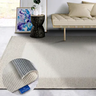 Villeroy & Boch Wollteppich VILLEROY & BOCH "Johann", beige (creme), B:160cm H:5mm L:230cm, Schurwolle, Teppiche, Schurwolle, Wolle, Natur, Wohnzimmer, Schlafzimmer, Boho, Skandi