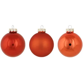 Cosy & Trendy Cosy Home 12er Set Weihnachtskugeln Glas Shiny Matt Opal Orange D8cm