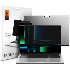 Spigen SafeView Magnetischer Blickschutzfilter für MacBook Pro 14 Zoll (ab 2021, M3 / M3 Pro / M3 Max / M2 Pro / M2 Max / M1 Pro / M1 Max), Sichtschutzfilter, Privacy Schutz, Anti-Fingerabdruck
