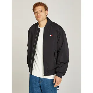 Bomberjacke TOMMY JEANS "TJM ENTRY BADGE BOMBER EXT", Herren, Gr. M, schwarz, Web, Obermaterial: 100% Polyester, elastischer Bund, Jacken Bomberjacke