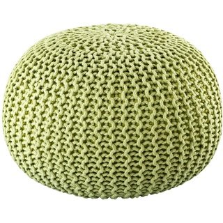 kreatives Wohnen Pouf Premium ø45cm Sitzhocker Strickpouf Innen Terrasse Pool Garten nachhaltig apfelgrün - Lettuce Green