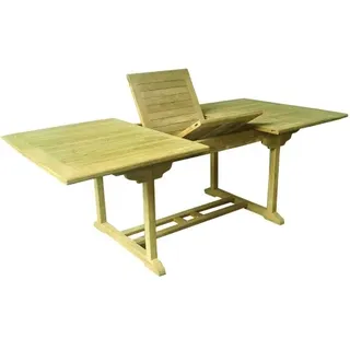 Lex Teak Tisch Gartentisch 120-180 x 120 x 75 cm Naturbelassen