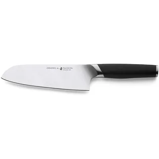Paul Wirths CERASTEEL Santoku Messer | Bruchfeste & extrem scharfe Klinge aus Keramik & Edelstahl | Klingenlänge: 17,5 cm | Keramik Messer mit Glasfaser-Griff ergonomisch | Japanisches Messer
