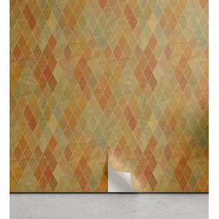 ABAKUHAUS Retro abziehbare & klebbare Tapete für Zuhause, Geometrische Rhombus Tile, selbstklebendes Wohnzimmer Küchenakzent, 33 cm x 250 cm, Mehrfarbig