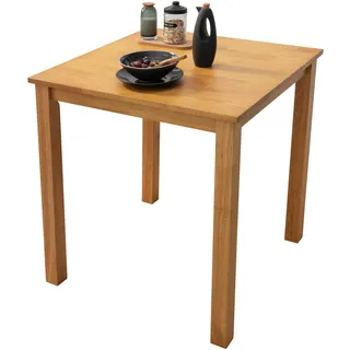 Woodroom Esstisch Kota 70x70 cm – Massivholz Hevea, lackiert, Farbe Eiche – Kleiner Küchentisch, Esszimmertisch, platzsparend, stabil & pflegeleicht