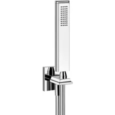 Gessi Eleganza, Brause-Set Eleganza, mit Wandanschlussbogen 1/2 mit Halterung, Schlauch 150 m und Antikalkbrause Eigensicher Handbrause aus Metall, 46127, Farbe: Kupfer PVD