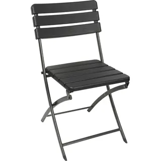 Perel Campingstuhl Holz-Optik Schwarz