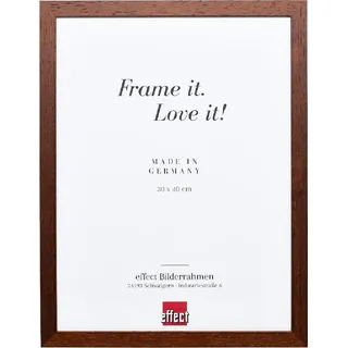 Effekt-Holzrahmen für Fotos, Profil 2210, dunkelbraun, 20x20 cm, mit Museumsglas - Dunkelbraun