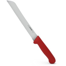 Giesser seit 1776 - Made in Germany - Brotmesser rot, Basic Red, Klinge 21 cm, Wellenschliff, rutschfest, rostfrei