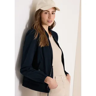 Blouson CECIL, Damen, Gr. XS (36), blau (universal blau), Web, Obermaterial: 100% Polyester. Futter: 100% Polyester, unifarben, regular fit normal, elastischer Bund, Jacken Blouson, mit Tunnelzug am Saum