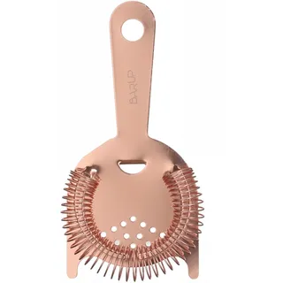 HENDI Cocktailsieb, Hawthorne, BarUp, passend für alle Shaker und Gläser, abnehmbare Feder, flache Scheibe, Griff, 2 Zacken, BarSieb, Cocktail Strainer, 160x80x(H)28mm, Edelstahl, verkupfert