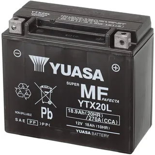 YUASA YTX20L 12V 270 CCA Wartungsfreie AGM VRLA-Motorradbatterie