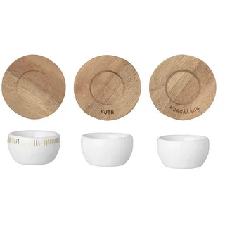 Eierbecher mit Unterteller 3er-Set mit unterschiedlichen Motiven - Räder Design