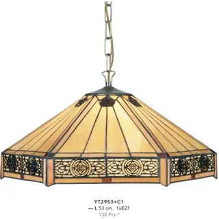Casa Padrino Tiffany Hängeleuchte Durchmesser 53cm 1-Flammig ModH5 - Leuchte Lampe Deckenleuchte Art Deco Jugendstil