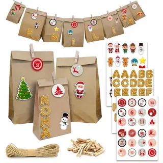 Dune Design DuneDesign DIY Adventskalender zum Befüllen mit 24 Papiertüten