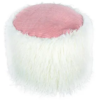 Kayoom Pouf Rosa, Weiß Kunststoff, 45x38x45 cm Wohnzimmer, Hocker, Poufs