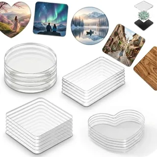 20 Stück Magnete Selbst Gestalten, Acryl Magnete zum Kleben (2 mm Dick) | Fotomagnete Selbst Gestalten mit Kleberücken, Kühlschrankmagnete zum Selbstgestalten für DIY-Deko (Küche, Büro, Schule)