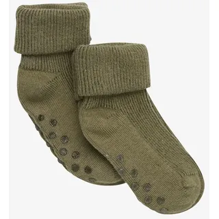 Minymo Baby rib Sock w. ABS (2-pack) dried herb (954) 19\22