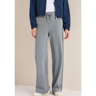Jogginghose CECIL "Style Neele", Damen, Gr. XL (44), Länge 32, urban dunkelblau, Web, Obermaterial: 53% Polyester, 37% Viskose, 10% Elasthan. Futter: 100% Polyester, meliert, loose fit knöchellang, Hosen Jogginghose, mit Gallonstreifen