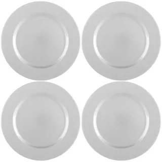 com-four® 4x glänzende Platzteller - wiederverwendbare einfarbige Unterteller als Tischdekoration - edle Dekoteller für Hochzeit, Familienfeier oder Weihnachten - Charger Ø 33 cm - Servierplatten