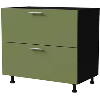 Feldmann-Küchen Schubladenschrank BRERRA 90 x 50 x 82 cm Grün/Schwarz