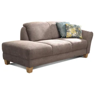 Cavadore Recamiere Gootlaand, Recamiere mit Federkern und Armteil rechts im Landhausstil, 194 x 84 x 91, braun