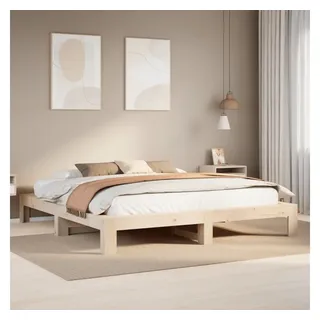 vidaXL Massivholzbett ohne Matratze 200x200 cm Kiefer