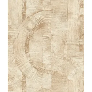 Rasch Textil Vliestapete Composition 10 m x 0,53 m 300 g Beige/Gold 554762
