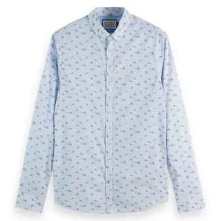 Scotch & Soda Allover Print Langarmhemd - Naval Flag Aop - M